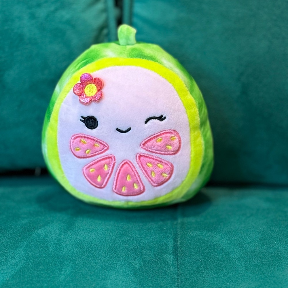 Squishmallows Watermelon Plush Cute Fruit Slice‎ Flower Detail Stuffed Animal